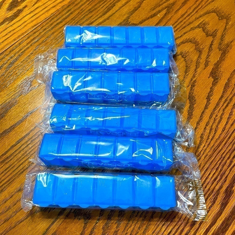 Pill Boxes Set of 6 Blue New Sealed